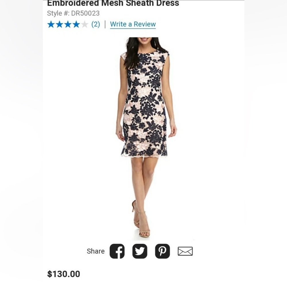 Donna Ricco Pink and Navy Floral Mini Dress